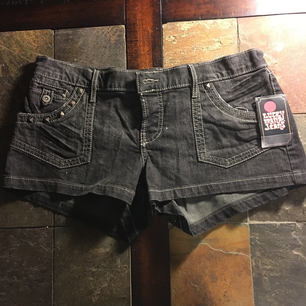 NWT Lucky Low Rise Slim Fit Black Shorts NEW